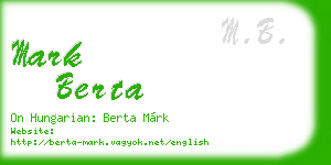 mark berta business card